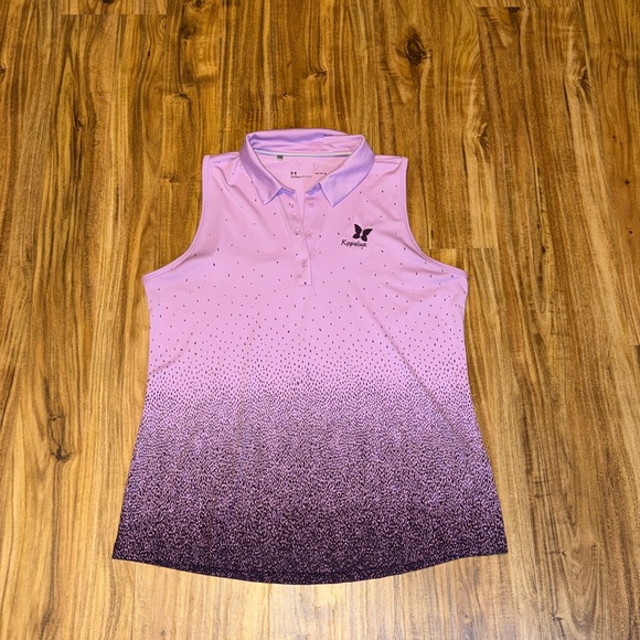 Under armour womens large tank purple ombre embroider Kapalua golf Hawaii nwot - Picture 1 of 8